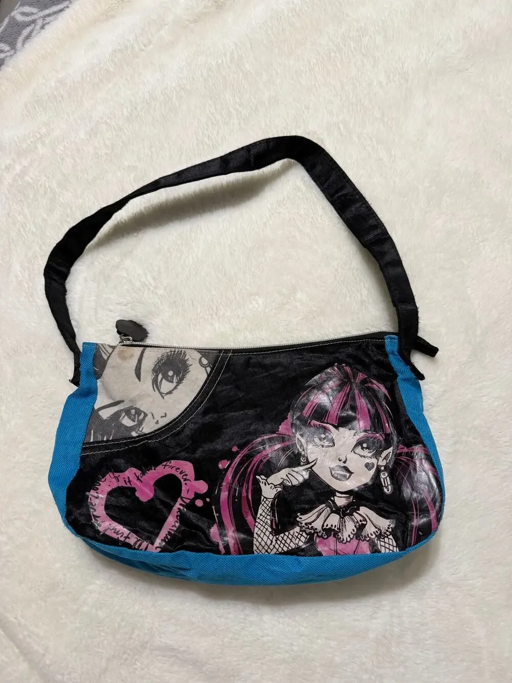 Monster High Draculaura Shoulder Bag Purse Blue Black Pink Skullette Goth